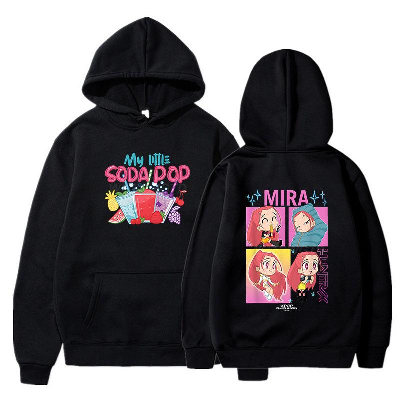 

K-Pop Demon Hunters Hoodie Men Women Harajuku Long Long Pullover Tops Fashion Unisex Sweatshirt Hooded Teens Sportswear Trends XS чорний