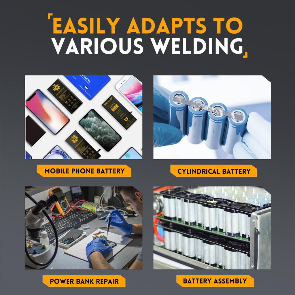 Portable Spot Welder, 4-Gear Adjustable Battery Welder for 18650 Battery Welding Nickel Sheets Iron Stainless Steel, Welder Machine with LCD