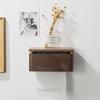Solid wood bathroom tissue box No punching wall-mounted hand wipe carton Creative black walnut hanging pumping carton
