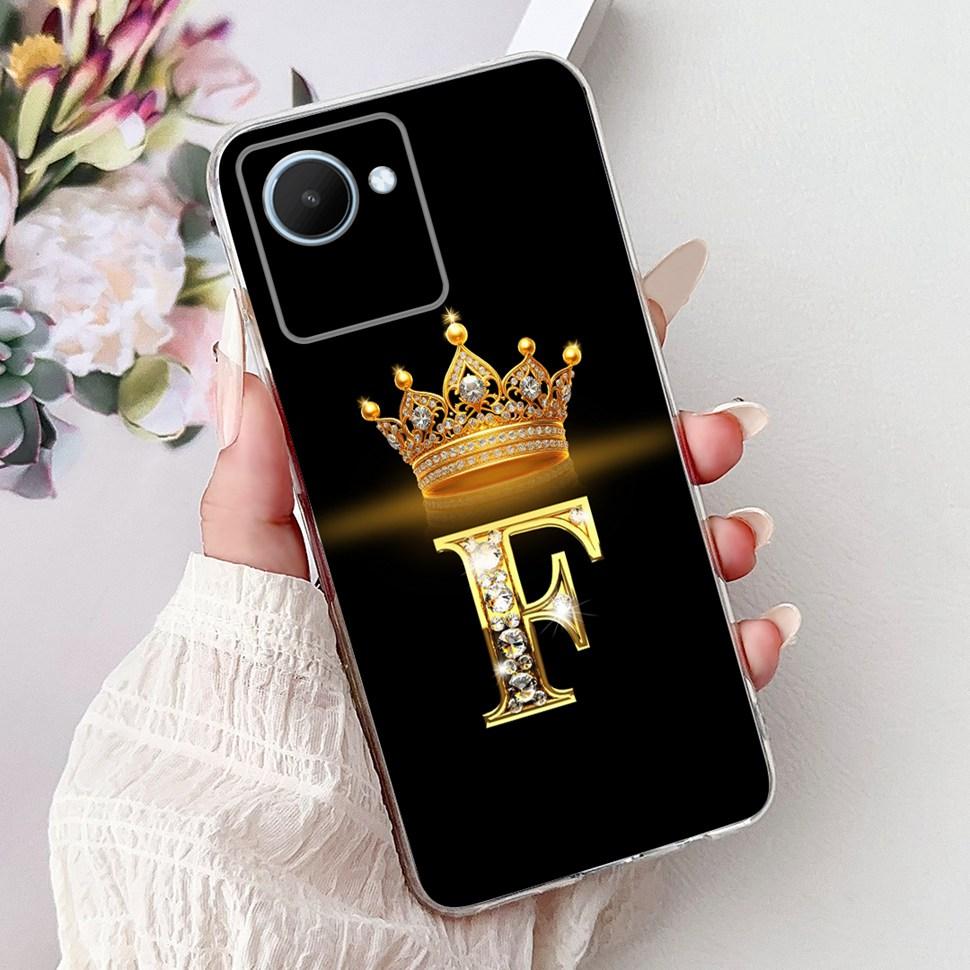 For Realme C30 Case Cute Crown Letter Cover Soft Silicone Phone Case For Realme C 30 C30 4G RMX3581 RMX3623 Protection Covers