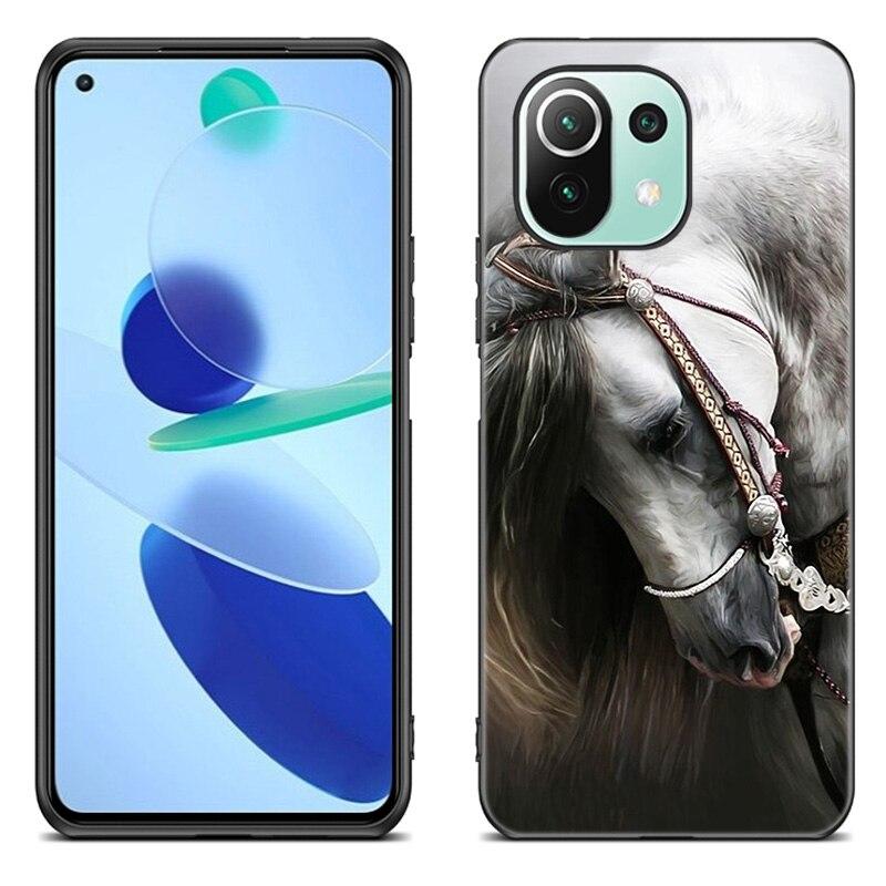 Horses Running Phone Case For Xiaomi Mi 11 Lite NE 11i 10T 11T Pro A2 A3 Lite POCO F3 M3 M4 C31 X3 Pro NFC GT Black Soft Cover