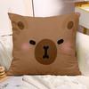 Cute Capybara Print Decorative Pillowcase Bedroom Living Room Square Cushion Pillowcase