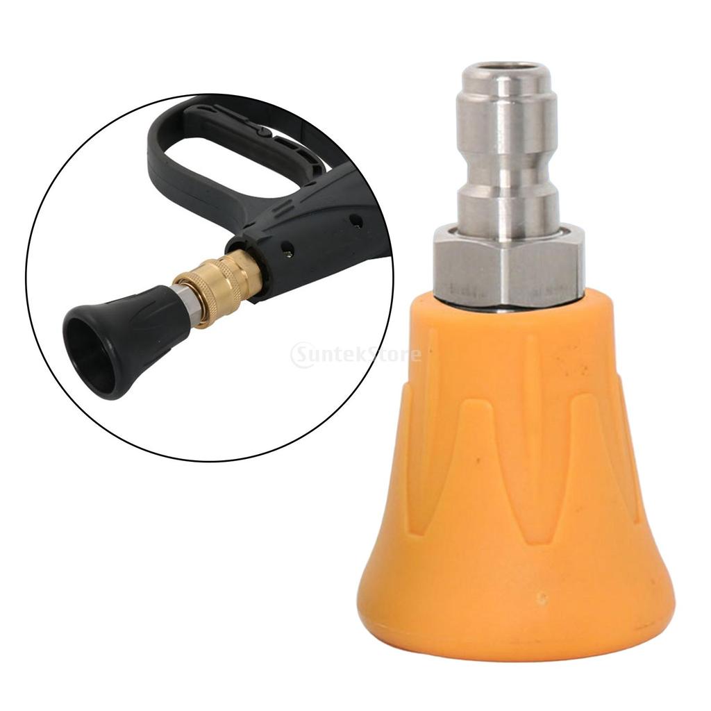 Spritzwassergeschützte Manteldüse aus Edelstahl, 1/4-Schnellstecker-Hochdruck-Wasserpistolendüse, Lüfter mit Hartgummihülse