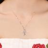 925 Silver Plated Cross Pendant Necklace for Women Angel Wing Cross Chain Collarbone Jewelry