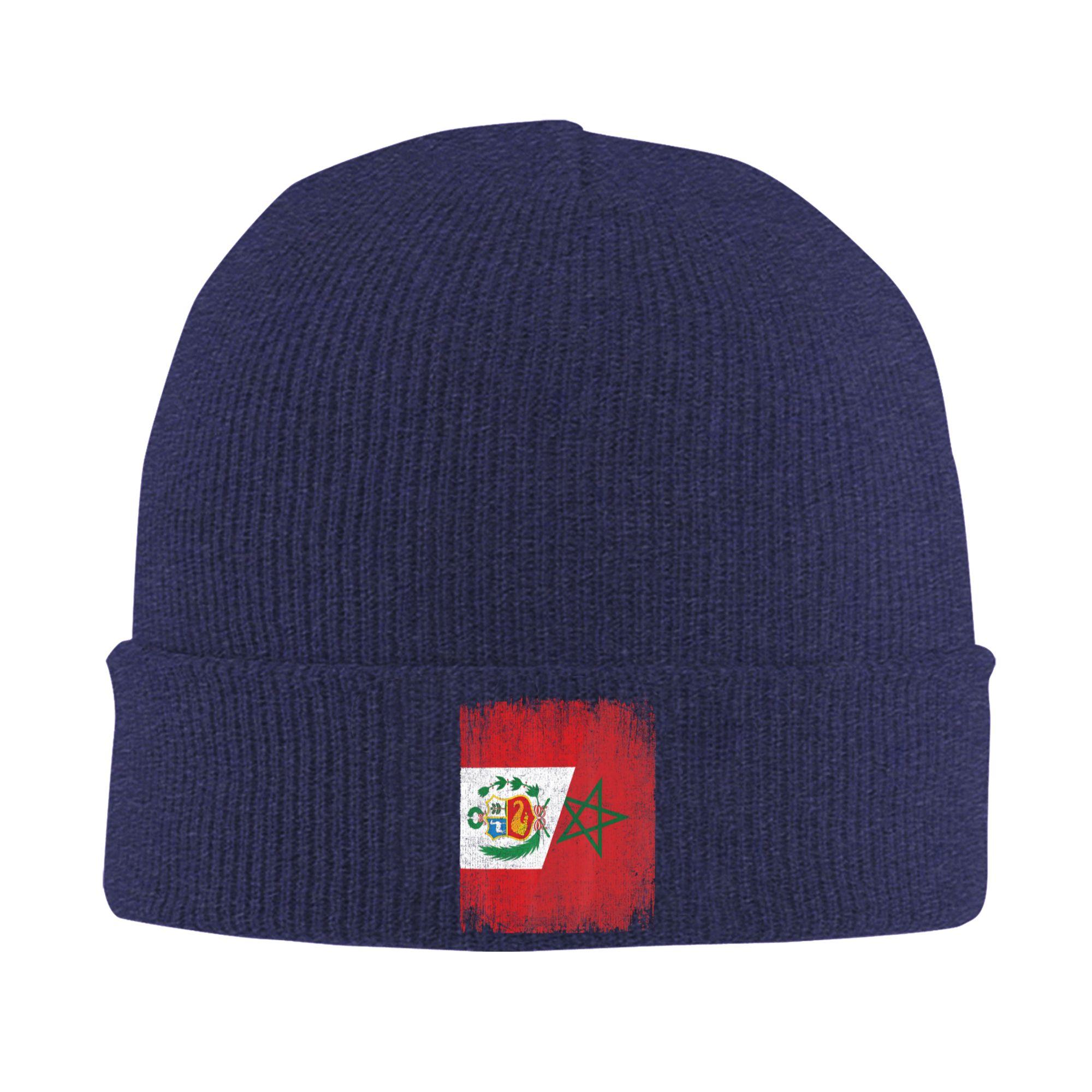

Morocco Flag Beanie Hats Bonnet Hats Female Male Retro Kpop Skullies Beanies Autumn Design Warm Caps One Size