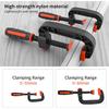 2Pcs C Clamp Set - Strong Clamping Force Plastic Rubber Clamps for Woodworking, DIY and Household Projects, Adjustable and Ergonomic with