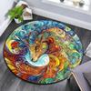 Abstract Goat and Lion Round Area Rug,Carpet Rug for Living Room Bedroom Sofa Playroom Decor,Non-slip Floor Mat