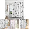 Elegant Peva Waterproof Shower Curtain With Black Peony Design For Modern Bathrooms