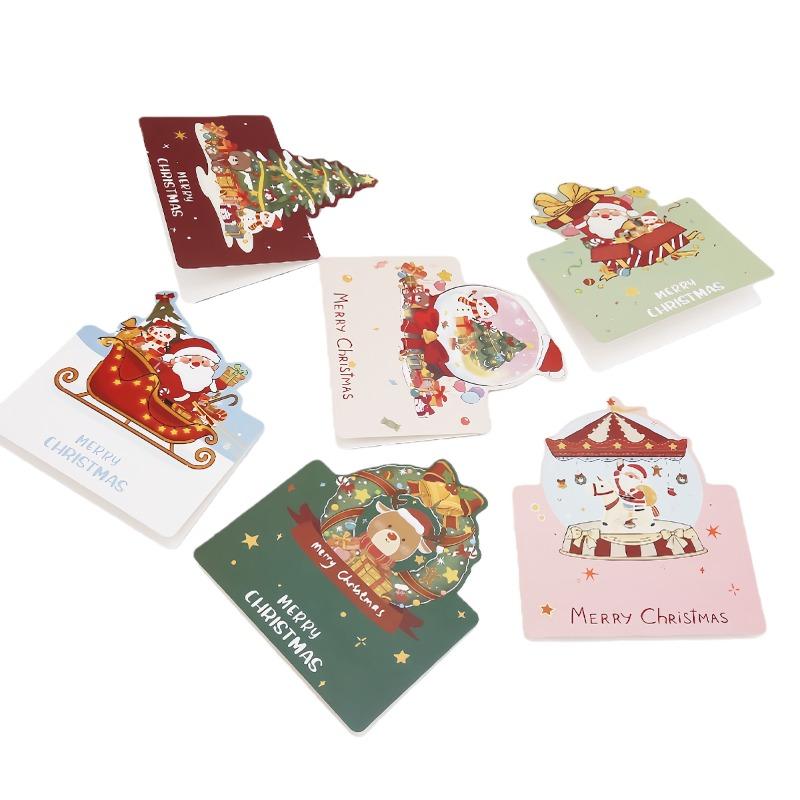 Merry Christmas Greeting Card Mini Christmas Blessing Greeting Cards School Envelope Postcard Gift Card for Xmas New Year Gifts