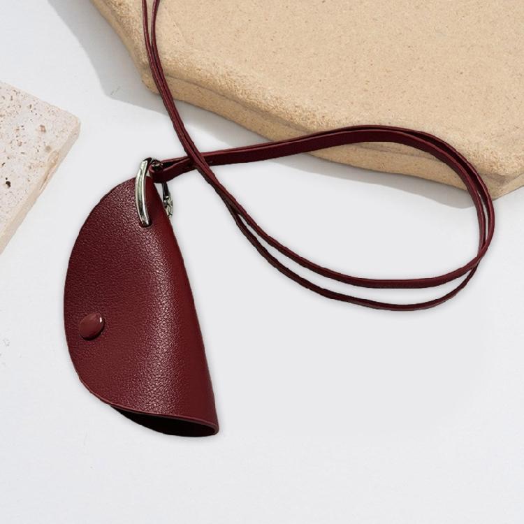 Handy Pu Leather Key Case with Necklace Versatile PU Leather Key Case Pendant Necklace Jewelry for Easy Carry Essential
