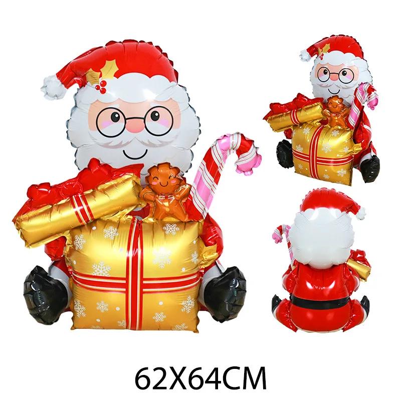 100cm Christmas Balloon Large Santa Claus Decorative Balloon Aluminum Foil Balloon For Christmas Party Decorative Supplies