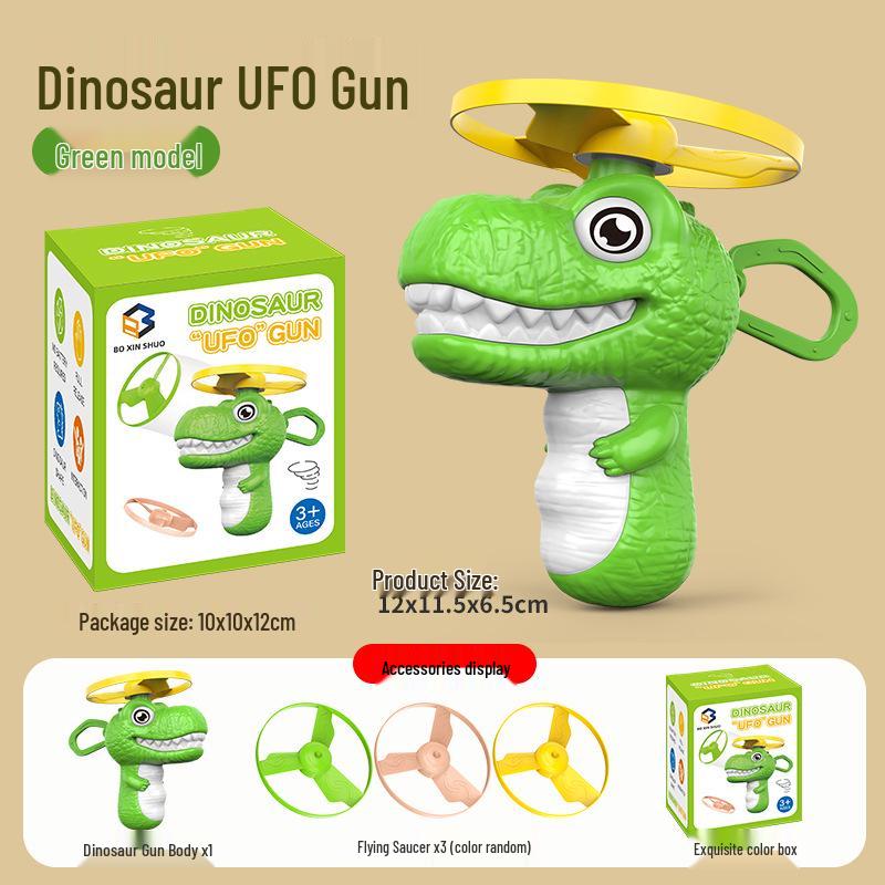 Kids' T-Rex Bamboo Dragonfly Toy: Hand-Pulled Flying Disc for Outdoor Parent-Child Fun