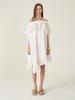Kaie White Sequin Off-Shoulder Asymmetrical Frill Dress