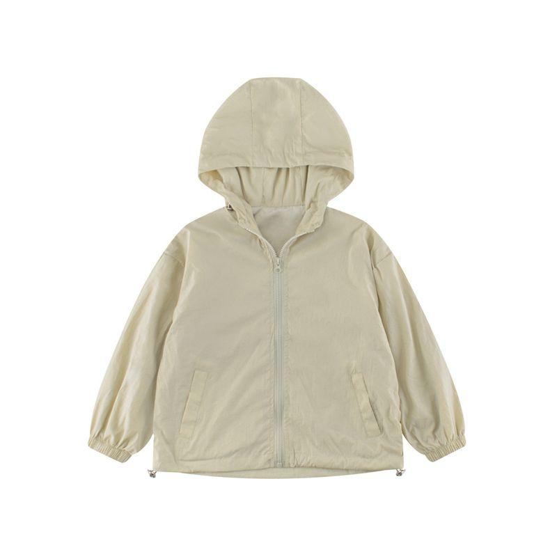 Brand Children's Clothing Windbreaker Spring New Style Kids' Jacket Solid Color Hooded Zipper Jacket for Boys and Girls