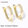 18K Gold Plated Brass Metal Earwires Basic Fasteners,Earring Fixtures,Inlaid Zircon Earring Hooks,Earring Making Supplies