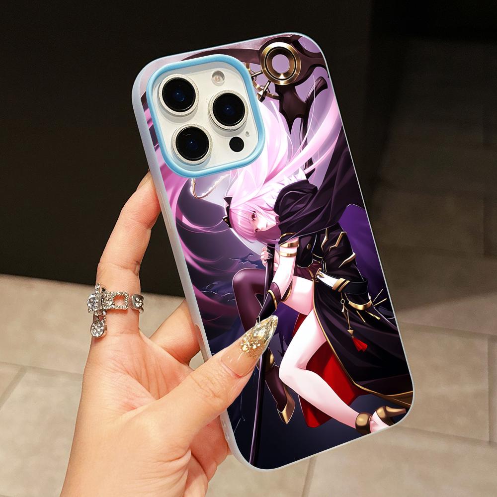 Holo Mori Calliope Jelly Double layer Light Blue Mobile Phone Case for iPhone 17 16 15 14 13 12 11 Air Pro Max Plus Protective