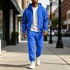 Men's Color Sweatshirt Track Suit Casual Athletic Set for Spring and Fall Outdoor Training