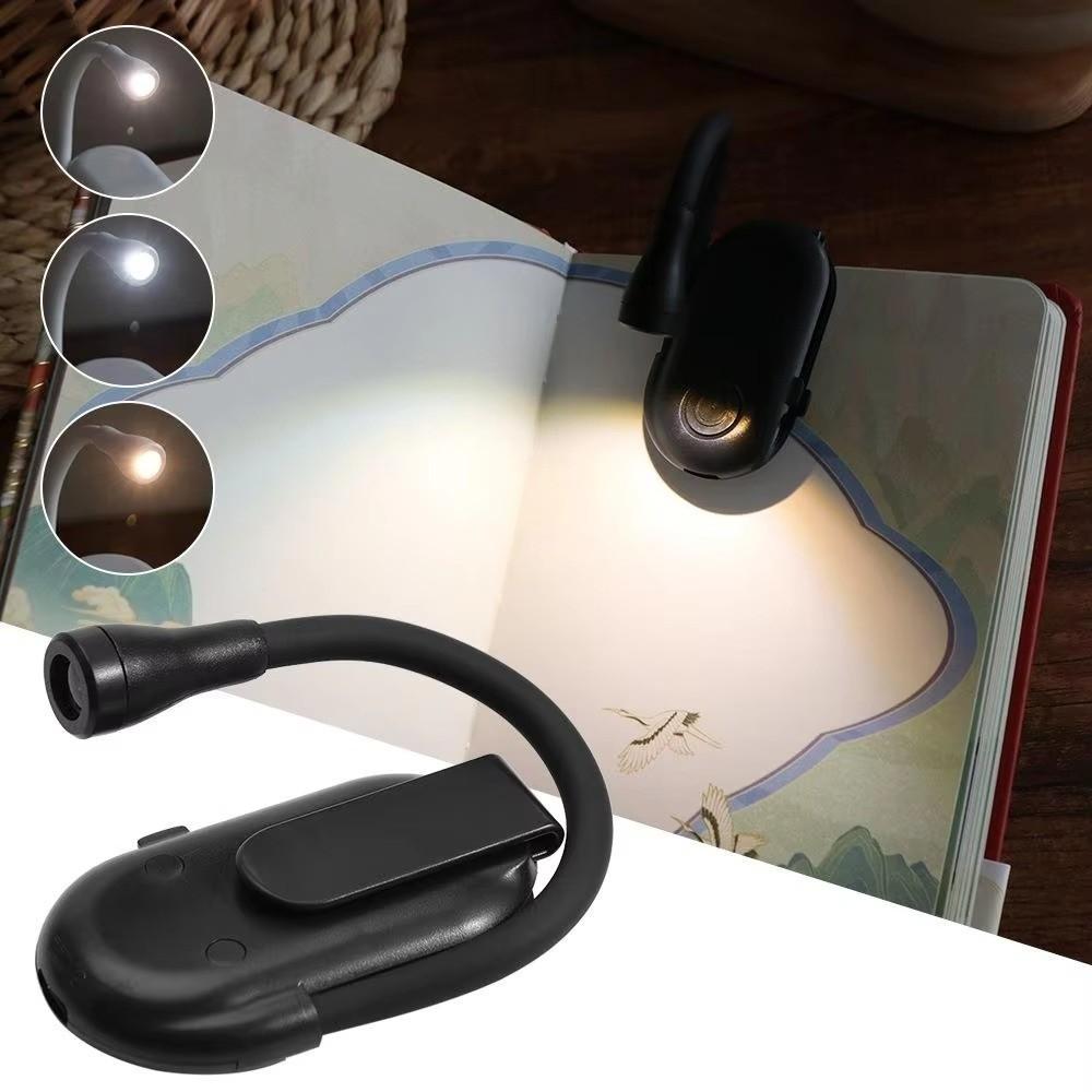 Adjustable Clip Mini LED Book Light ABS Shell 3 Color Night Light Portable Rechargeable Eye Protection Lamp Book Reading