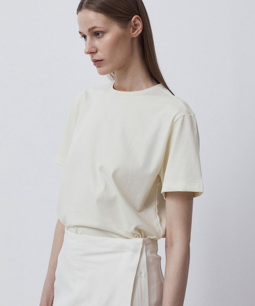 NOTIA Silket Half T-Shirts-Light Yellow