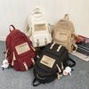 Schoolbag1011 New Student Schoolbag Korean Version Fashionable Retro Campus Backpack Couple Large Capacity Travel Backpack