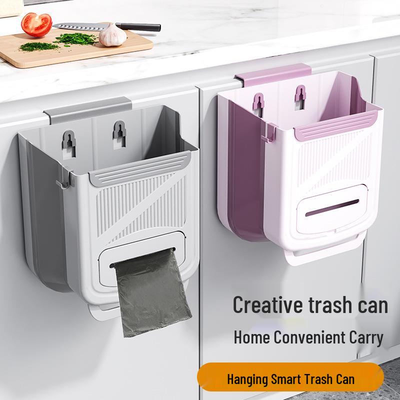Foldable Wall-Mounted Kitchen Trash & Bathroom Paper Bin