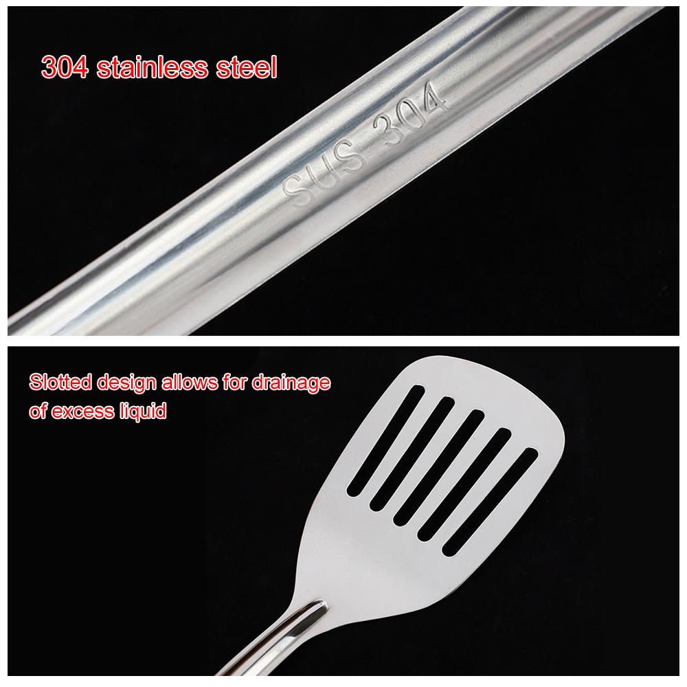 Stainless Steel Slotted Spatula Kitchen Cooking Spatula with Wooden Handle