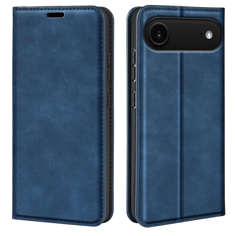 

For iPhone 17 Air Case Skin Touch Leather Wallet Phone Cover Blue