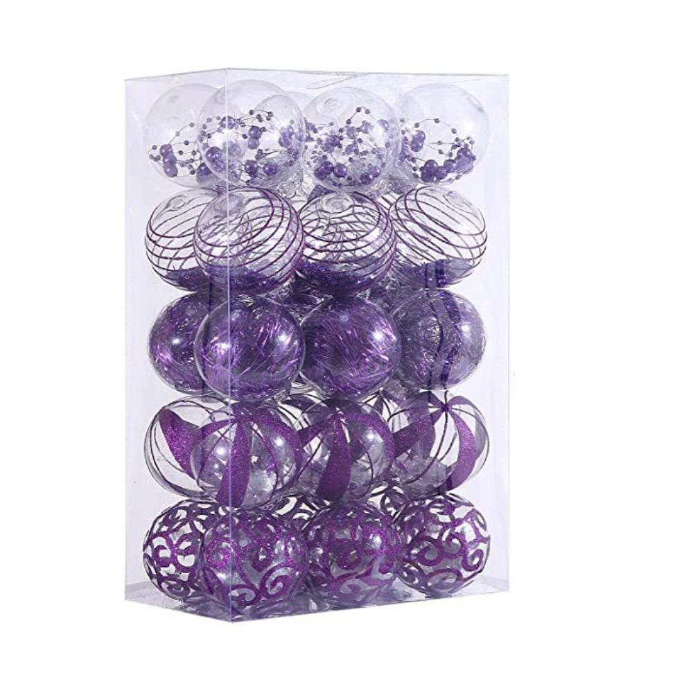 30pcs Plastic Christmas Tree Pendant Creative Hanging Ornament Christmas Ball Set  New Year