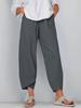 Women Plus Size Casual Loose Solid Color Nine Point Pants Cross Border Collection New