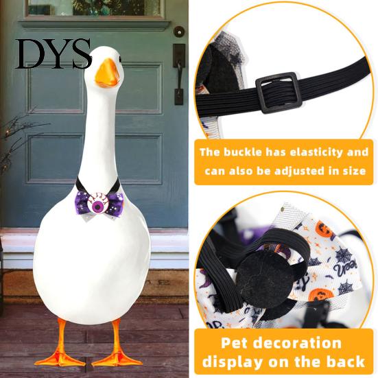 Funny Pumpkin Ghost Skull Decor Halloween Goose Bow Tie, Porch Statue Accessories, Spooky Tie for Lawn Statue, Outdoor Holiday Yard Versatile Costume