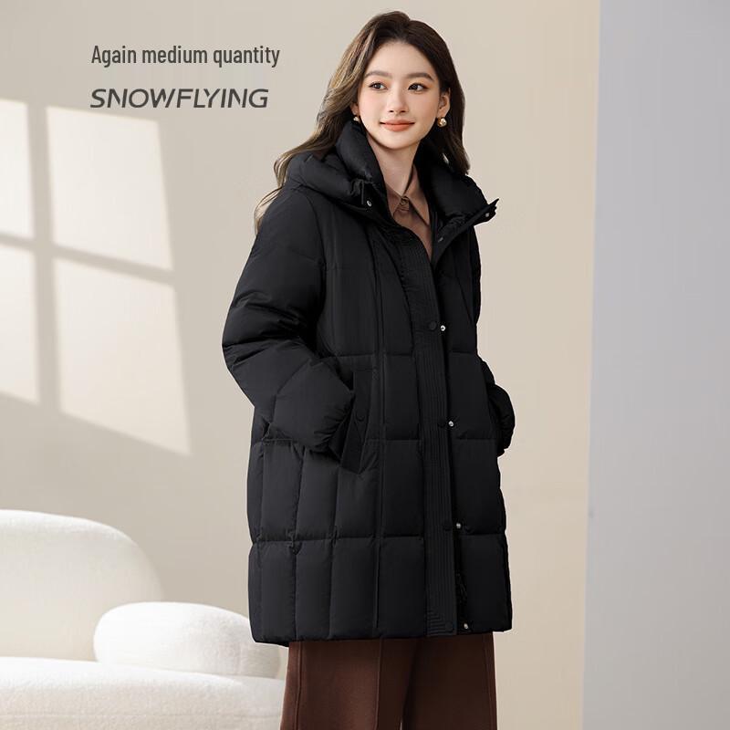 

SNOWFLYING Women s Mid-Length Hooded Down Jacket 3XL