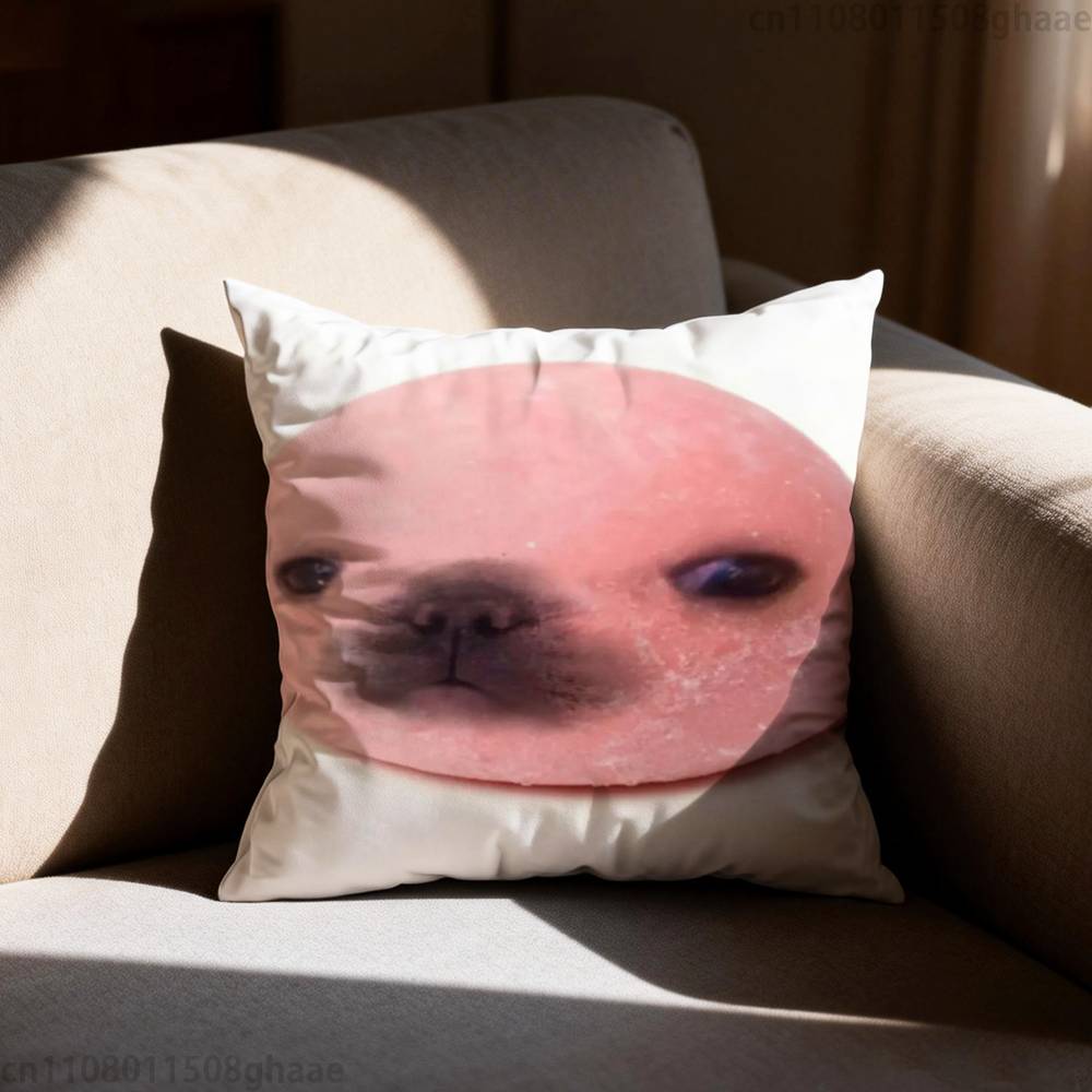 Säl Hav Söt Rolig Kuddfodral Soffa Vardagsrum Sovrum Sänggavel Ryggstöd Kudde Fyrkantig Kudde Sovtid