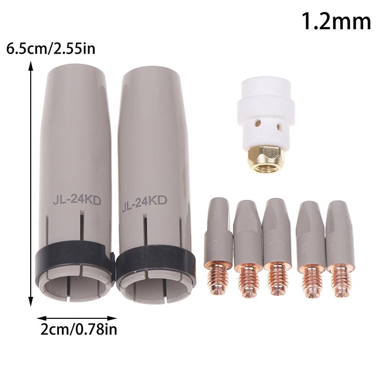 1Set 24Kd  Coating Protection Nozzle 0.8/1.0/1.2Mm Mig Torch Gas Nozzle Tip Holder Of 24Kd Mig Mag Welding Torch