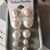 New Trendy Elegant Created Big Simulated Pearl Long Earrings Pearls String Statement Dangle Earrings