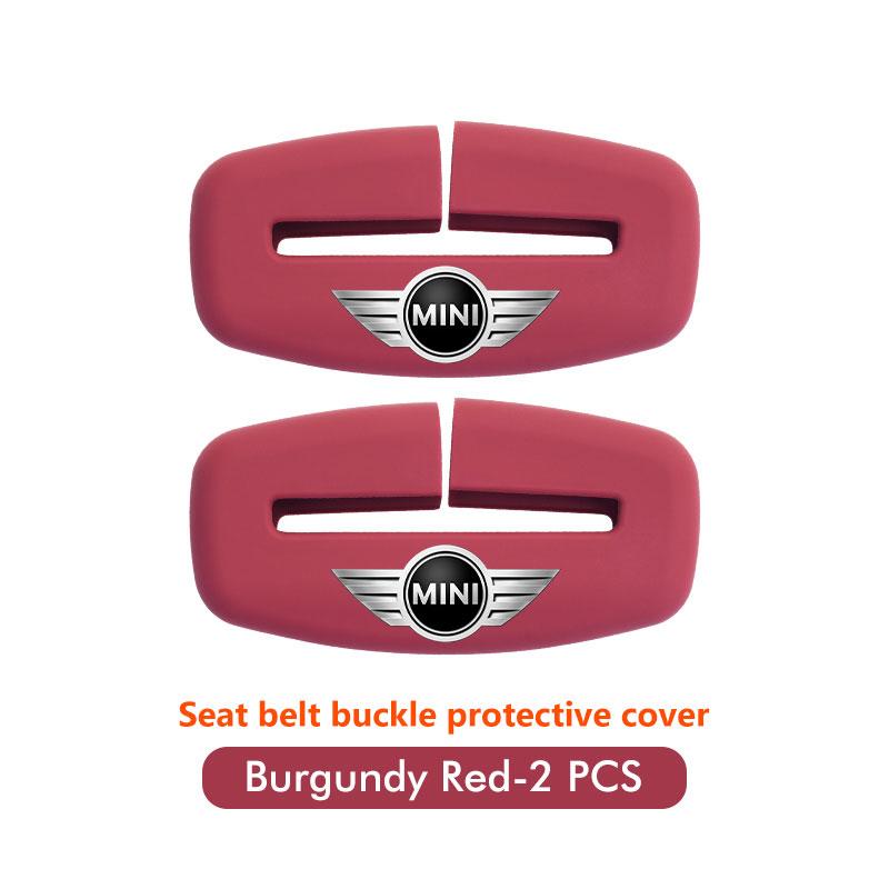 

2pcs Car Seat Silicone Belt Buckle Anti-Scratch Protector Cover For MINI Cooper One JCW Clubman Countryman R55 R56 F55 F56