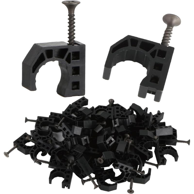 

50Pcs Heavy Duty Pipe Support Clamps With Nails 1/2inch Half Clamp Fixture Tubing Fastener for Secure Installation 1
