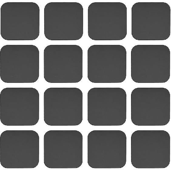 SALEX Replacement Metal Plates Set for Magnetic Car Phone Holders, Wall & Air Vent Mounts, Cases, Magnets. Kit of 4 Black Round Iron Discs Without