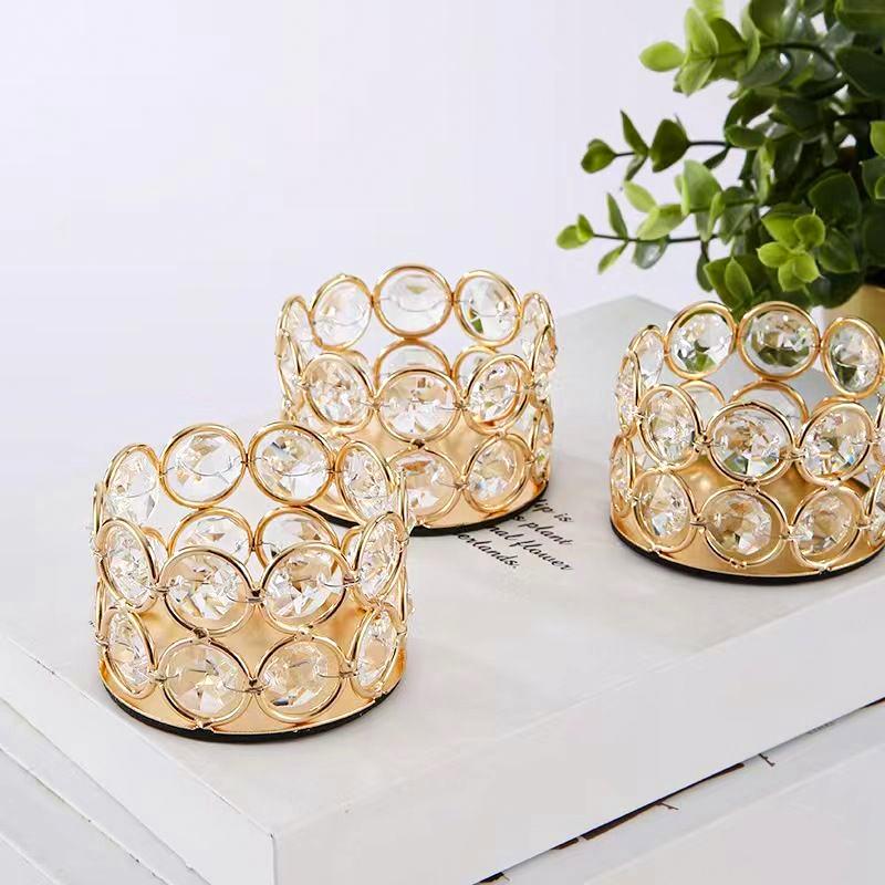 1PC Crystal Wedding Decoration High-quality Gift Safe Placement Romantic Elegant Living Room Decoration Bedroom Candle Vessel