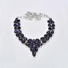 Amethyst Gemstone : 925 Sterling Silver Handmade Multi Shape Stone Necklace Jewelry