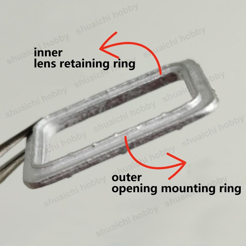 12PCS Alloy Square Porthole w PVC Lens Model Miniature Boat Windows Length 20/17/14.5/11.5mm for Simulated Ship Decorative Parts
