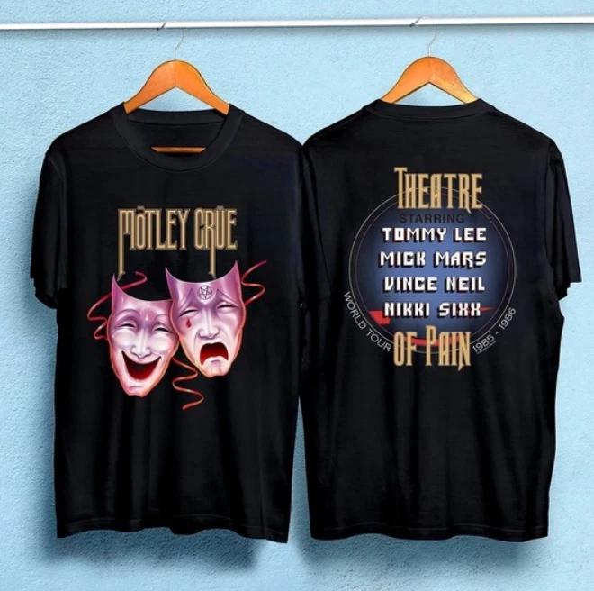 Vintage 1985 Motley Crue Theatre Of Pain World Tour Shirt L