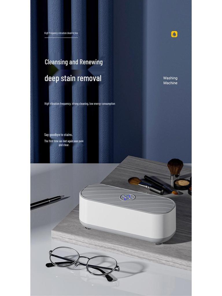 Compact Ultrasonic Cleaner with UV Sterilization for Glasses and Jewelry