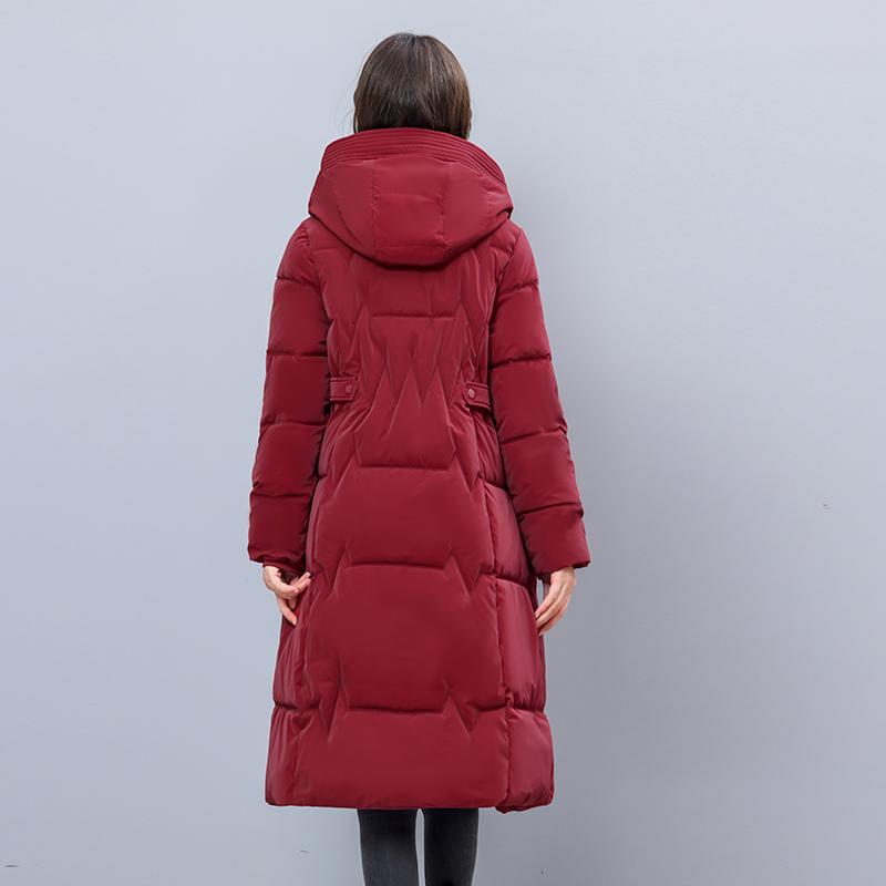 Plus Size Woman Winter Long Coat Hooded High Quality Thick Warm Padded Jackets for Women Korean Style Winter Parkas Big Pockets