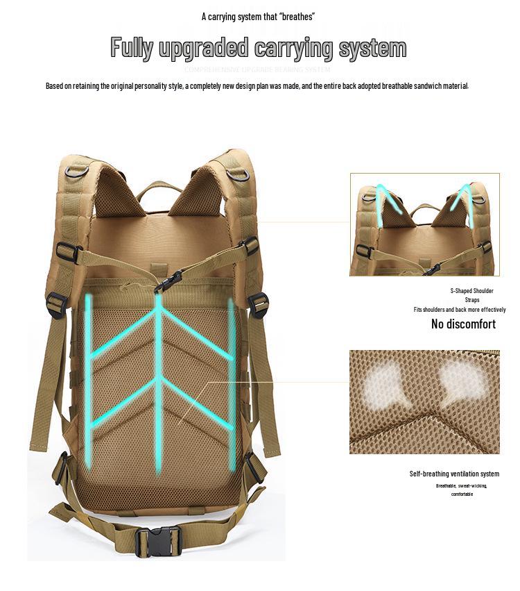 Spot 3P Assault Tactical Backpack: Waterproof Camouflage for Outdoor, Military, and Mountaineering - 35L Medium Size.