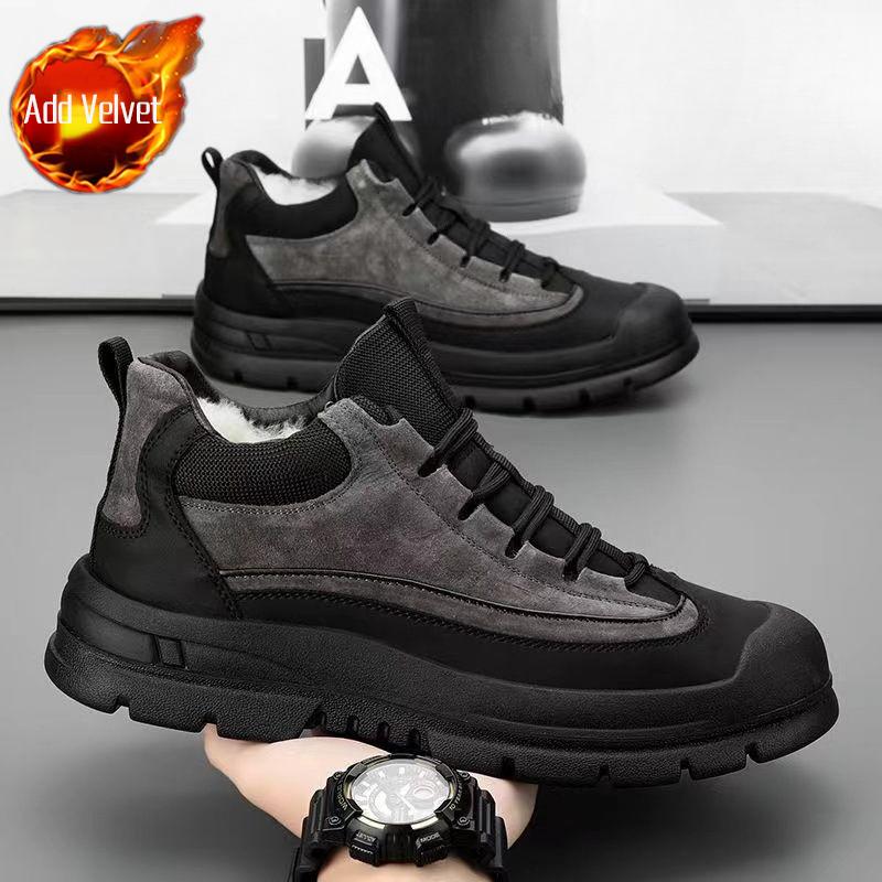 Men's Outdoor Snow Boots Winter Thermal Lined Waterproof Anti Slip Hiking Shoes with Laces Durable Work wear Boots for Men