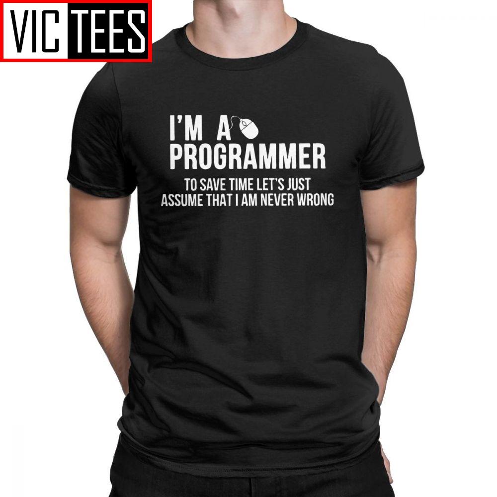 Programmer Programming T Shirts Men Pure Cotton Vintage T-Shirt Crew Neck Geek Code Coder Tees Camiseta Sweatshirt Graphic - ... S