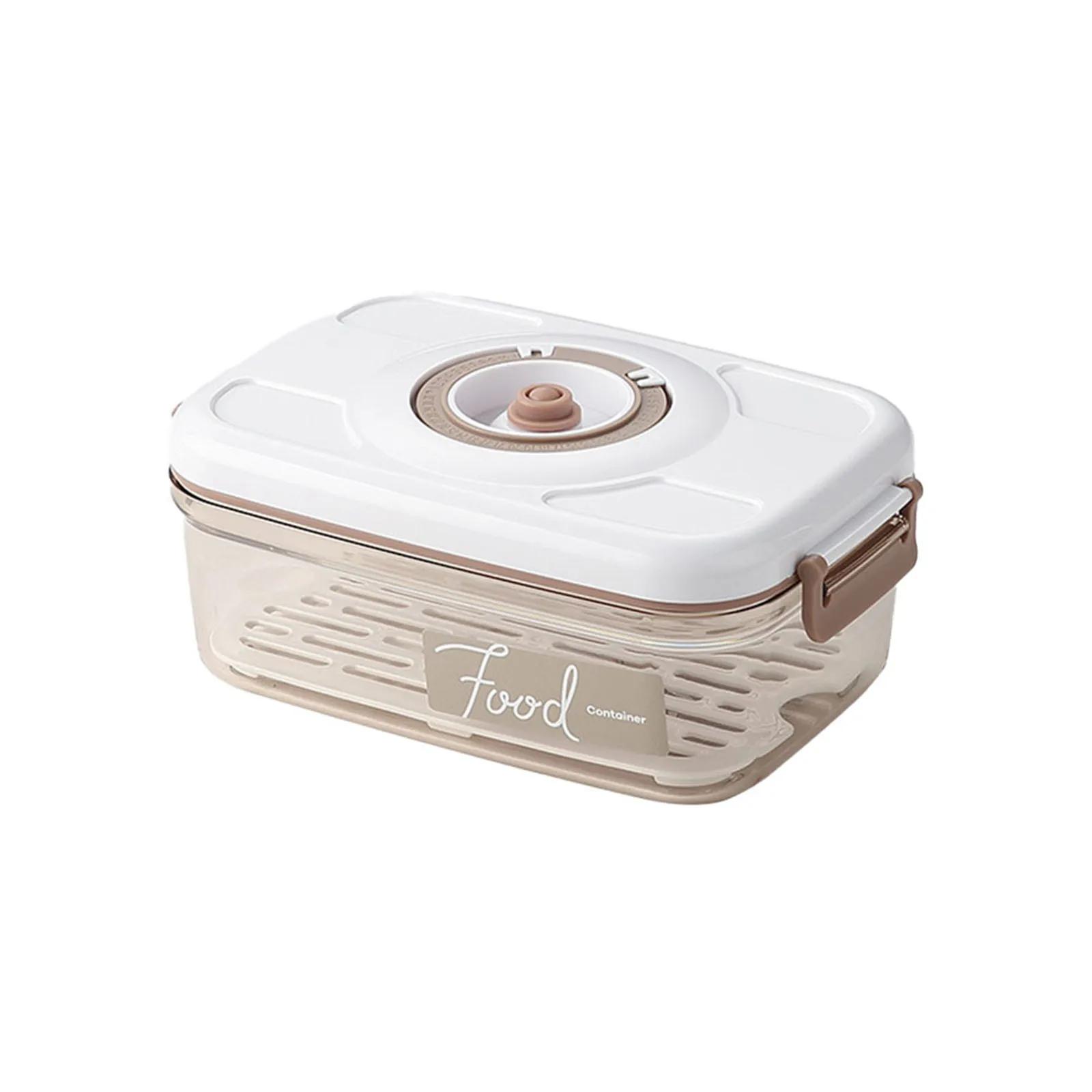 Button Port Sealed Dispenser Sealed Thick Sealing Ring Vacuum Pumping Food Vacuum Storage Box One Handed Operation