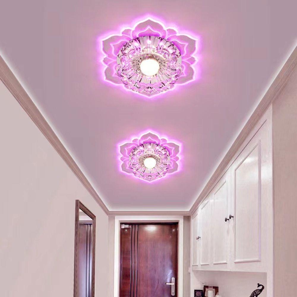 Modern Crystal Flower Chandelier Crystal Petals Pendant Lamp Ceiling Spotlights  Kitchen