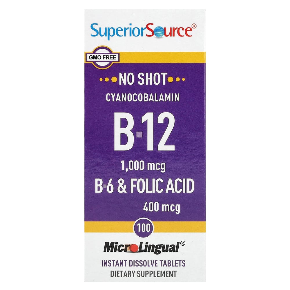 Superior Source Cyanocobalamin B-12 1000mcg Insta-Dissolve MicroLingual 100 Tablets