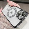 New Fashion Glitter Diamond Transparent Case for IPhone 16E 15 14 13 11 12 Pro Max 16 Plus Magnetic Wireless Charge Bumper Cover